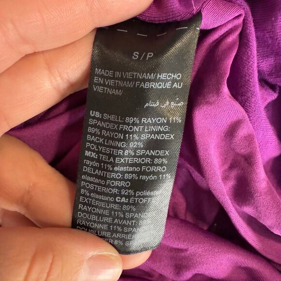 White House Black Market Purple Ruched Sheath Dress, S - Picture 7 of 7